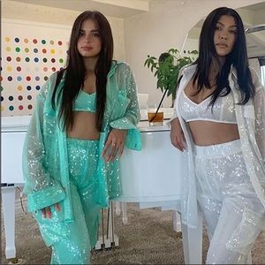 COPY - Dani Michelle x Missguided 3 piece set - turquoise sequin set